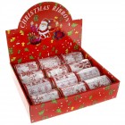 коледна панделка, бяла с червени коледни звезди, 10х10У