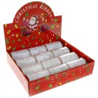 Коледна панделка бяла със сребърни звезди, 10х10У