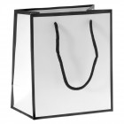 подаръчна торбичка бяло черен кант 15Χ17см