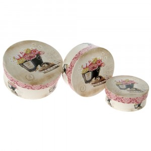  Картонена кутия, кръгла 27X17/24X15/20X13,  к-т 3 бр.