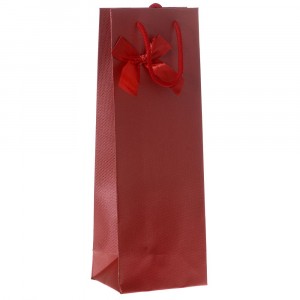 Плик бутилка червен с панделка, 13Χ8Χ36