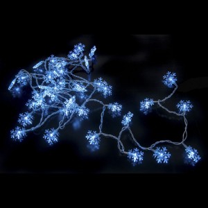 ГИРЛЯНД СНЕЖИНКИ, СТУДЕНО СИНЬО, 40 LED,7M