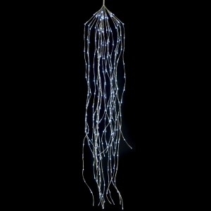 каскаден гирлянд, студено бяло, 280 LED, сребро