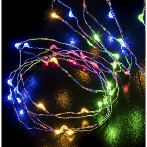 въже 100 MICRO-LED, мултиколор, сребърна нишка, 5 М