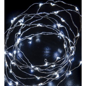 въже 100 MICRO-LED, студено бяло, сребърна нишка, 5 М