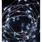 ВЪЖЕ 50 MICRO-LED,на батерии,  СТУДЕНО БЯЛО, СРЕБЪРНА НИШКА, 2,5 М