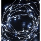 Коледни лампички микро LED 100бр, на батерия, сребърен кабел, студена светлина Коледни лампички микро LED 100бр, на батерия, сребърен кабел, студена светлина