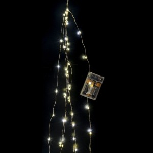  Коледни лампички микро LED батерия, 60бр, 6 висулкиX10LED, слънчева светлина