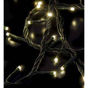 КОЛЕДНИ ЛАМПИЧКИ, 320 LED, ЗЕЛЕН КАБЕЛ, ТОПЛО ЖЪЛТО, 8 ПРОГРАМИ, 16 М