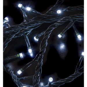 Лампички 320 LED, бяла светлина, зелен кабел, 8 програми, 16 М