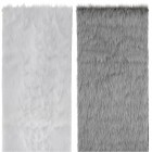 Пътечка с косъм, бяло/сиво, 30х180см