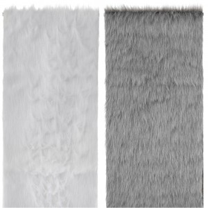 Пътечка с косъм, бяло/сиво, 30х180см