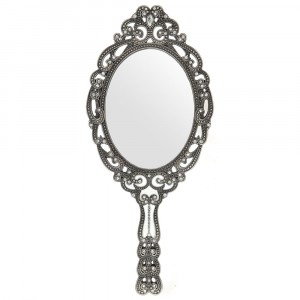 Метално огледало с камъни, 10х24 см