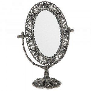 Метално огледало с камъни, 19х26 см