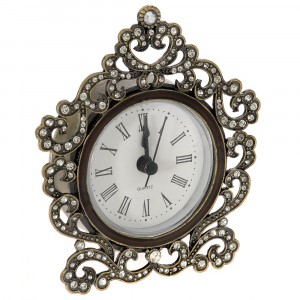 Метален часовник с камъни, 10Х12 см