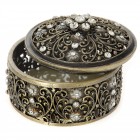 Метална кутия за бижута с камъни, 5Х4 см 