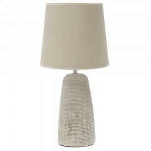 Настолна лампа, керамика, крем, 22х45 см