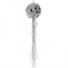 Висяща топка от  цветя, плат, синьо и крем