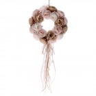 Венец от рози, плат, розово и кафяво