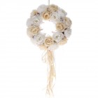 Венец от  рози, плат, бяло и жълто