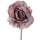 Стрък роза плат, лилава