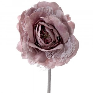 Стрък роза плат, лилава