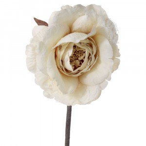 Стрък роза плат, бяла