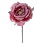 Стрък цикламена роза от плат