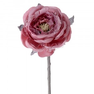 Стрък цикламена роза от плат