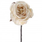 Стрък кремава роза от плат