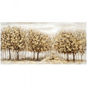 Картина масло, дървета, 70х140 см