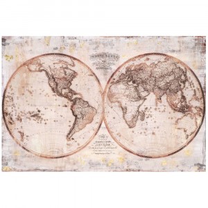 Картина масло, световна карта, 80х120 см