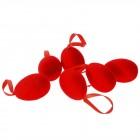 Яйца велур, червени, 6 бр, 4х6 см