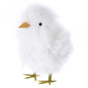 Пиле от пера, бяло, 25 см