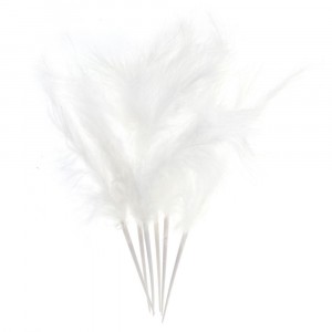 Пера на клечка, бели, 6 бр