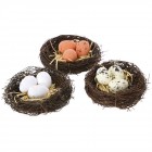 Комплект гнездо с едноцветни яйца, 3 бр