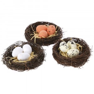 Комплект гнездо с едноцветни яйца, 3 бр