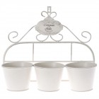 Метална кашпа за три сакции, за стена, 40х14х34 см