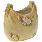 Керамична чанта кашпа, жълта, 28х18х27 см