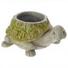 Кашпа костенурка, полирезин, зелена, 32х23х14 см