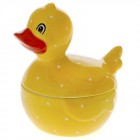 Керамична захарница, пате, жълто, 12х10х14 см