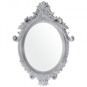 Огледало ретро, сиво, дърво, 46х64 см