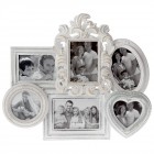 Колаж за снимки, ретро, бяло дърво, 44х39 см