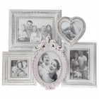 Колаж за снимки, ретро, бяло-розово, дърво, 46х40 см