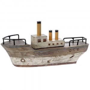 Дървен кораб, 35х10х18 см