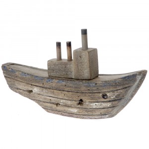Дървен кораб, 33х7х18 см