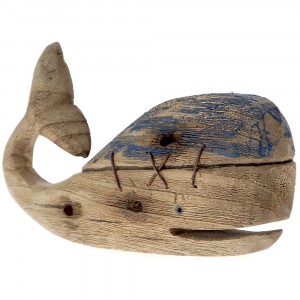 Дървен кит, 22х6х13 см