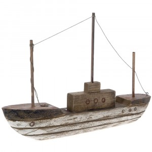 Дървен кораб, 51х8х35 см