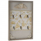 Закачалка за ключове, роза, дърво и плат, 20х30 см