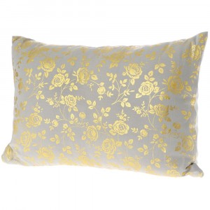 Декоративна възглавница, златни рози, 45х30см